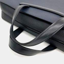 Pre Owned Delvaux Blue Leather X Rene Magritte Collaboration Computer Bag