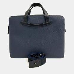Delvaux Blue Leather X Rene Magritte Collaboration Computer Bag