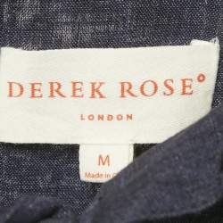Derek Rose Navy Blue Linen Button Front Shirt M