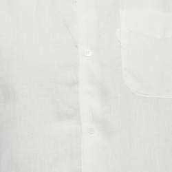 Derek Rose White Linen Button Front Shirt M