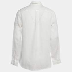 Derek Rose White Linen Button Front Shirt M