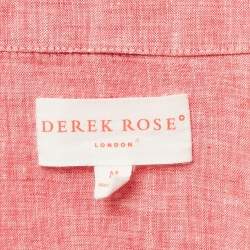 Derek Rose Pink Linen Long Sleeve Shirt M
