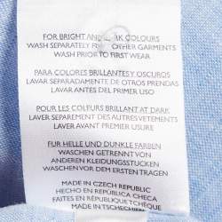 Derek Rose Blue Linen Long Sleeve Shirt M