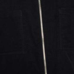 D&G Black Cotton Velvet Zip Front Shirt XXL
