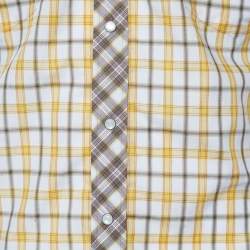 Pre Owned D&G Yellow Checkered Cotton Button Front Shirt XL