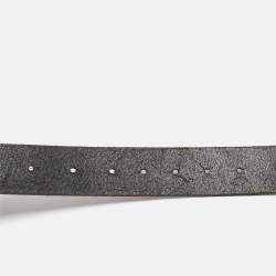 Pre Owned D&G Black Leather DG Logo Buckle Belt 95CM