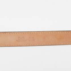 Pre Owned D&G Black Grosgrain and Leather Buckle Belt 95 CM