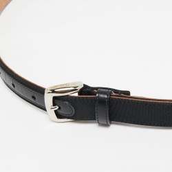 Pre Owned D&G Black Grosgrain and Leather Buckle Belt 95 CM
