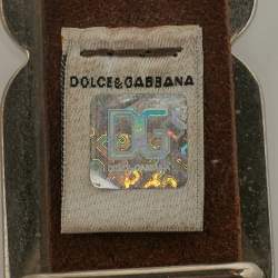 Pre Owned حزام دولتشي أند غابانا جلد بني إبزيم بشعار 90 سم