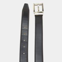 Pre Owned  D&G Black Leather Buckle Belt 110CM