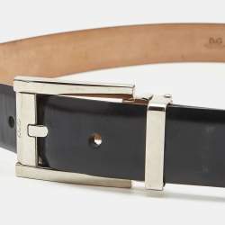 Pre Owned  D&G Black Leather Buckle Belt 110CM