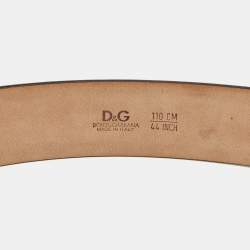 Pre Owned  D&G Black Leather Buckle Belt 110CM
