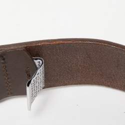 D&G Dark Brown Leather Logo Buckle Belt 90CM