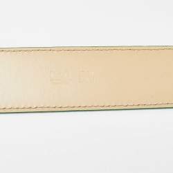 D&G Green Leather Padlock Buckle Belt 85CM