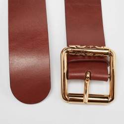 D&G Brown Leather Buckle Belt 95CM