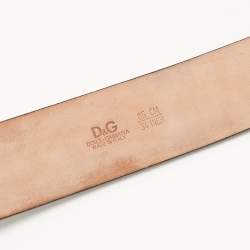 Pre Owned D&G Black Leather Buckle Belt 85 CM