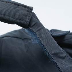 Pre Owned D&G Navy Blue Nylon Double Pocket Weekender Duffel Bag