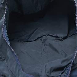 Pre Owned D&G Navy Blue Nylon Double Pocket Weekender Duffel Bag