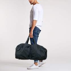 Pre Owned D&G Navy Blue Nylon Double Pocket Weekender Duffel Bag