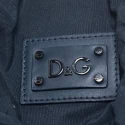 Pre Owned D&G Navy Blue Nylon Double Pocket Weekender Duffel Bag