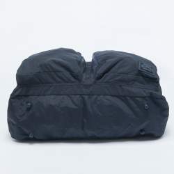 Pre Owned D&G Navy Blue Nylon Double Pocket Weekender Duffel Bag