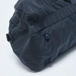 Pre Owned D&G Navy Blue Nylon Double Pocket Weekender Duffel Bag