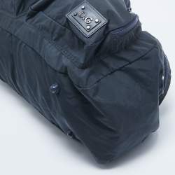 Pre Owned D&G Navy Blue Nylon Double Pocket Weekender Duffel Bag