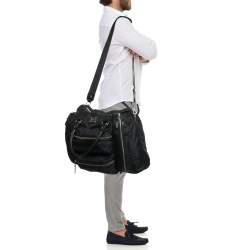 D&G Black Nylon Zipped Details Weekender Bag