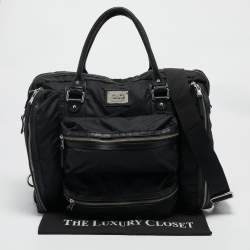 D&G Black Nylon Zipped Details Weekender Bag
