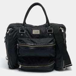 D&G Black Nylon Zipped Details Weekender Bag