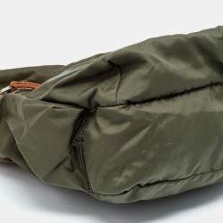 D&G Green/Brown Nylon and Leather Messenger Bag