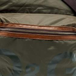 D&G Green/Brown Nylon and Leather Messenger Bag