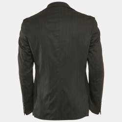 Pre Owned D&G Black Pinstripe Wool Blend Single Breasted Blazer M