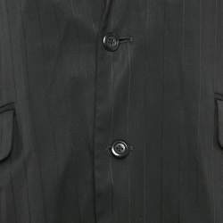 Pre Owned D&G Black Pinstripe Wool Blend Single Breasted Blazer M