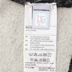 D&G Grey Knit Wool High Neck Knitwear M