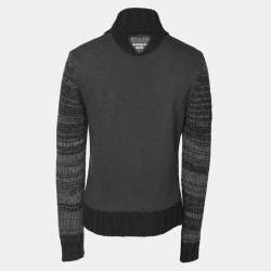 D&G Grey Knit Wool High Neck Knitwear M