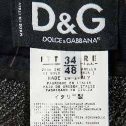D&G Black Wool Crepe Tailored Pants M/Waist 33"