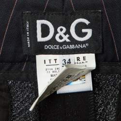 D&G Black Wool Crepe Tailored Pants M/Waist 33"