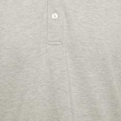 D&G Grey Cotton Pique Polo T-Shirt L