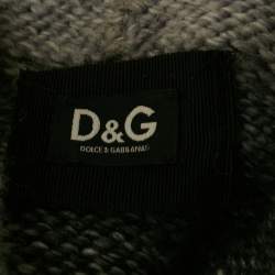 Pre Owned D&G Grey Wool Knit High Neck Sweater XXXL