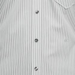 Pre Owned D&G White Striped Cotton Slim Fit Shirt M