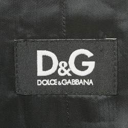 Pre Owned D&G Grey/Black Striped Rayon Blend Waistcoat M