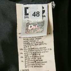 Pre Owned D&G Grey/Black Striped Rayon Blend Waistcoat M