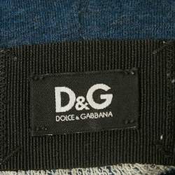 Pre Owned D&G Blue Tiger Print Cotton Hoodie L