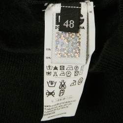 Pre Owned كارديجان دي أند جي كشمير أسود مخطط مقاس وسط