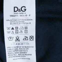 مملوكة مسبقًا D&G Navy Blue Printed French Terry Pullover L