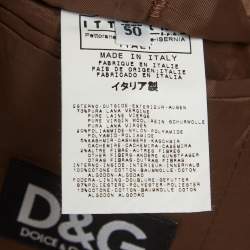 Pre Owned D&G Brown Striped Wool Single Breasted Blazer L