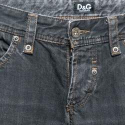 D&G Charcoal Grey Denim Low Rise Regular Fit Jeans Waist 30