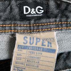 D&G Charcoal Grey Denim Low Rise Regular Fit Jeans Waist 30