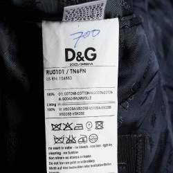 D&G Navy Blue Cotton Button Front Blazer L